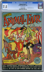 ANIMAL FAIR #1 CGC VF- 7.5 OW Pgs CPT MARVEL BUNNY 1946