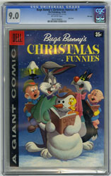 BUGS BUNNY CHRISTMAS FUNNIES #9 (1958) CGC VF/NM 9.0 OW