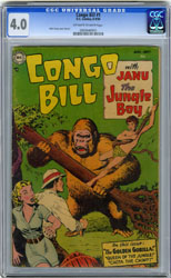 CONGO BILL #1 (1954) CGC VG 4.0 OWW Pgs NICK CARDY CVR