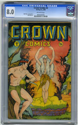 CROWN COMICS # 6 (1946) CGC VF 8.0 OW Pgs MATT BAKER