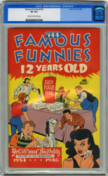 FAMOUS FUNNIES #144 (1946) CGC VF 8.0 COW ANNIVERSARY