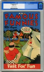 FAMOUS FUNNIES #145 (1946) CGC VF/NM 9.0 COW Pg CAMPING