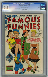 FAMOUS FUNNIES #176 (1949) CGC VF- 7.5 TOW Pgs