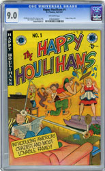 HAPPY HOULIHANS #1 (1947) CGC VF/NM 9.0 OW Pg MOON GIRL