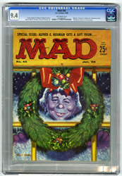 MAD #44 (1959) CGC NM 9.4 OW Pgs CHRISTMAS CVR Freas