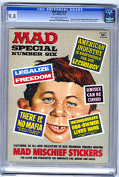 MAD SPECIAL #6 (1972) CGC NM 9.4 OWW Pgs STICKERS