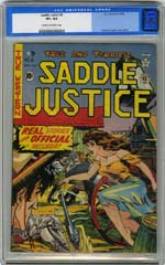 SADDLE JUSTICE #8 (1949) CGC VF+ 8.5 COW Pgs INGELS