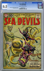 SEA DEVILS #1 (1961) CGC FN+ 6.5 COW Pgs RUSS HEATH