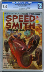 SPEED SMITH #1 (1952) CGC VF 8.0 COW Pgs NORM SAUNDERS