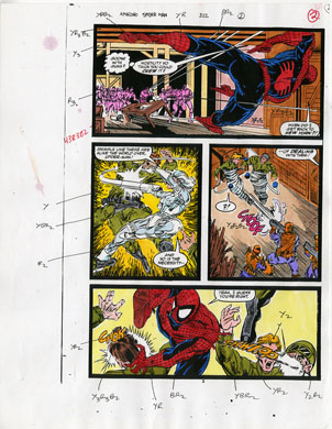 COLOR GUIDE for SPIDER-MAN #322 Pg 2 Todd McFARLANE '89