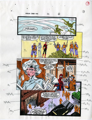 COLOR GUIDE FOR SPIDER-MAN #322 PAGE 3 McFARLANE