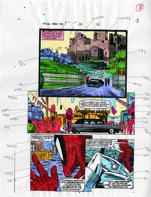 COLOR GUIDE FOR SPIDER-MAN #322 PAGE 8 McFARLANE