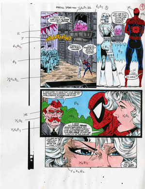 COLOR GUIDE FOR SPIDER-MAN #322 PAGE 09 Todd McFARLANE