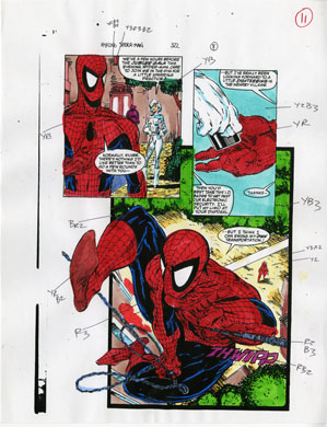COLOR GUIDE FOR SPIDER-MAN #322 PAGE 11 Todd McFARLANE