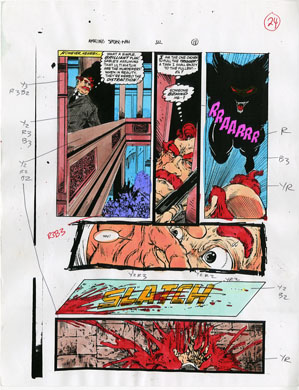 COLOR GUIDE FOR SPIDER-MAN #322 PAGE 24 SABERTOOTH!