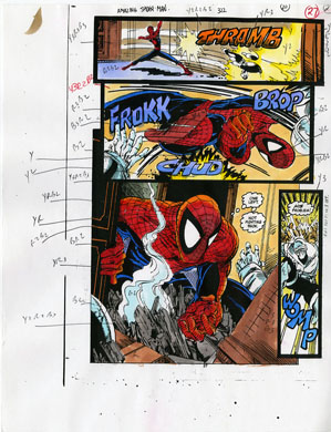 COLOR GUIDE FOR SPIDER-MAN #322 PAGE 27 Todd McFARLANE