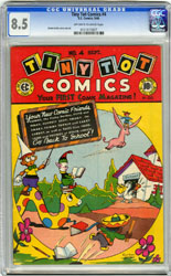 TINY TOT COMICS # 4 (1946) CGC VF+ 8.5 OWW Pgs GELLER