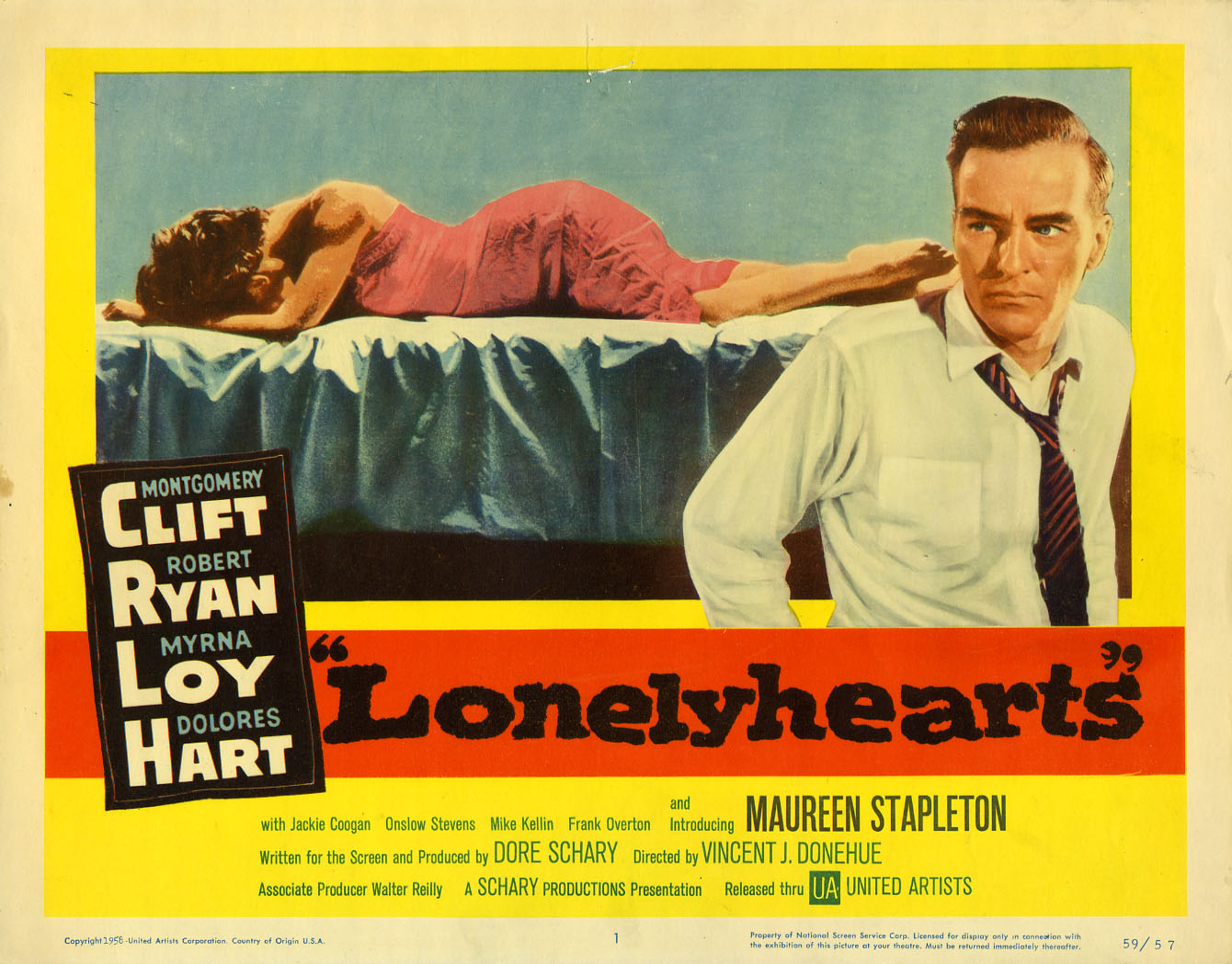 LONELYHEARTS Lobby cards - (1959) MONTGOMERY CLIFT