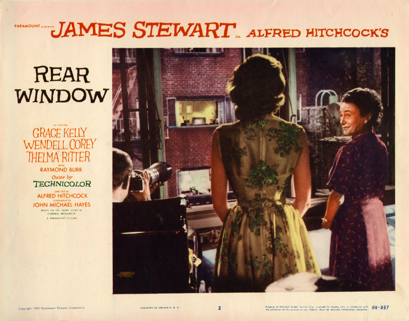 REAR WINDOW Lobby Card #2  (1954) JAMES STEWART