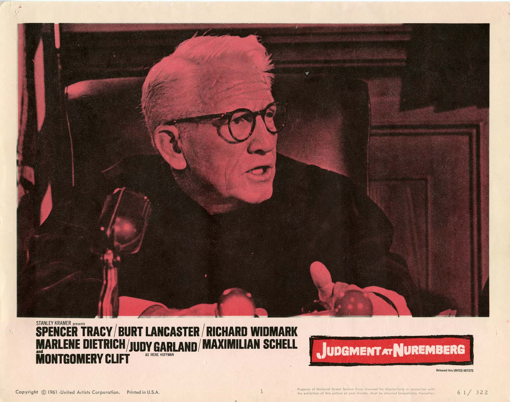 JUDGMENT AT NUREMBURG Lobby card Set -  (1961) S. TRACY
