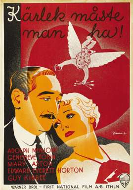 EASY TO LOVE - 1934 SWEDISH 1-SHEET - GENEVIEVE TOBIN