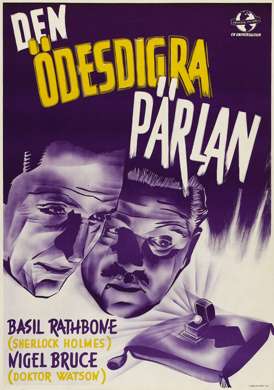 PEARL OF DEATH - 1934 SWEDISH ONE SHEET Poster SHERLOCK