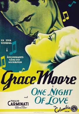 ONE NIGHT OF LOVE - 1934 SWEDISH ONE SHEET Poster