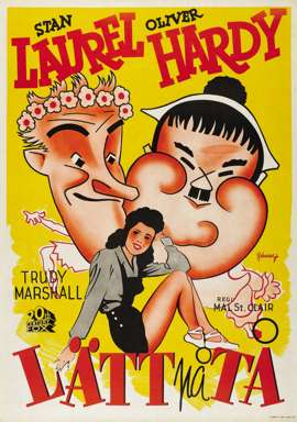 DANCING MASTERS - 1945 SWEDISH 1-SHEET - LAUREL & HARDY
