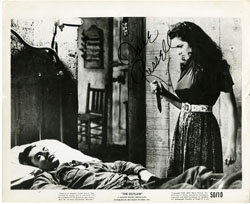 JANE RUSSELL AUTOGRAPH on OUTLAW PHOTOGRAPH