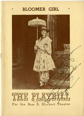 CELESTE HOLM AUTOGRAPH on VINTAGE 1944 PLAYBILL Bloomer