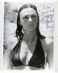 JACQUELINE BISSET AUTOGRAPH on BIKINI PHOTOGRAPH