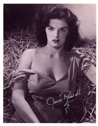 JANE RUSSELL AUTOGRAPH on SEXY "OUTLAW" PHOTOGRAPH