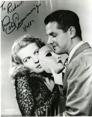 BOB CUMMINGS AUTOGRAPH on PHOTO with BETTY FIELD Flesh