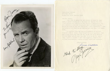 REGIS TOOMEY SIGNED PHOTO from SPELLBOUND w/LETTER AUTO