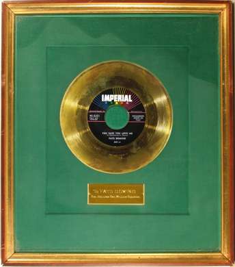 FATS DOMINO GOLD RECORD AWARD YOU SAID YOU LOVE ME 1958