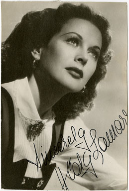 HEDY LAMARR AUTOGRAPH on VINTAGE PORTRAIT PHOTOGRAPH