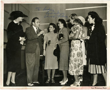 EDWARD G. ROBINSON VINTAGE AUTOGRAPH / LEN WEISSMAN PIC