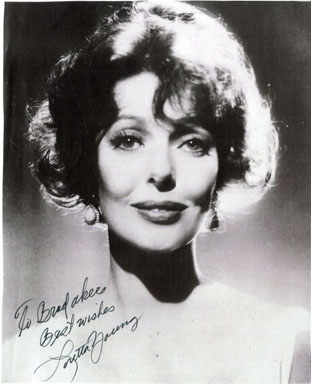 LORETTA YOUNG AUTOGRAPH on GLAMOUR PHOTOCOPY