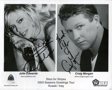 JOLIE EDWARDS / CRAIG MORGAN AUTOGRAPHS on PHOTOGRAPH