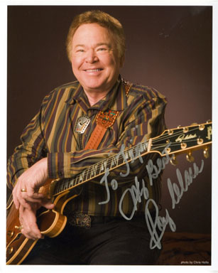 ROY CLARK AUTOGRAPH on COLOR GUITAR PHOTO HEE HAW