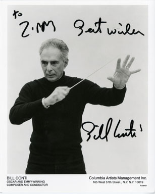 BILL CONTI (FILM COMPOSER) AUTOGRAPH on PORTRAIT PHOTO