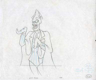 FISH POLICE  ANIMATION PROD DRAWING ORIG ART CALAMARI 2