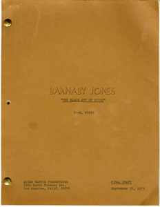 BARNABY JONES SCRIPT - BUDDY EBSEN COPY "BLACK ART"
