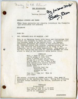 BEVERLY HILLBILLIES Ep #2 SCRIPT - BUDDY EBSEN SIGNED