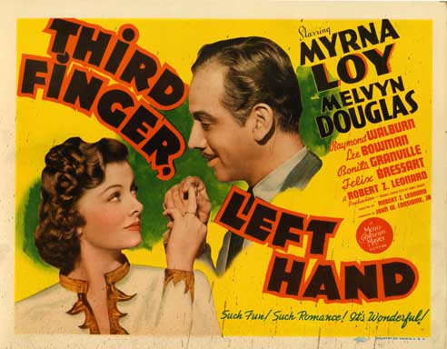 THIRD FINGER LEFT HAND (1940) TITLE Lobby Card LOY