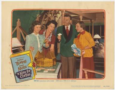 A KISS FOR CORLISS 1949 SHIRLEY TEMPLE Lobby Card
