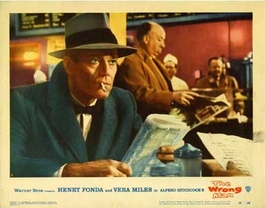 THE WRONG MAN (1957)Lobby Card HENRY FONDA w/ HITCHCOCK