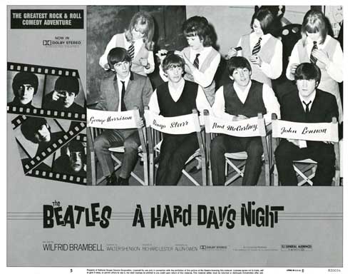 A HARD DAYS NIGHT (R-1982) Lobby Card THE BEATLES