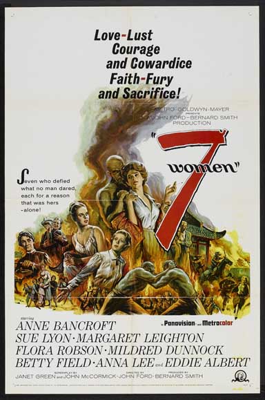 SEVEN WOMEN (1966) Onesheet w/ ANNE BANCROFT