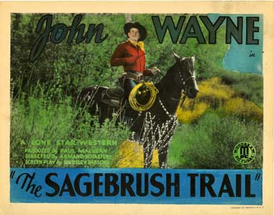 SAGEBRUSH TRAIL (1933) Lobby Card JOHN WAYNE